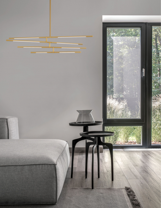 Lustra dimabila aurie/neagra cu bete rotative Rocco 84 cm, iluminare LED, stil minimalist, 9180781 - Novaluce [5]
