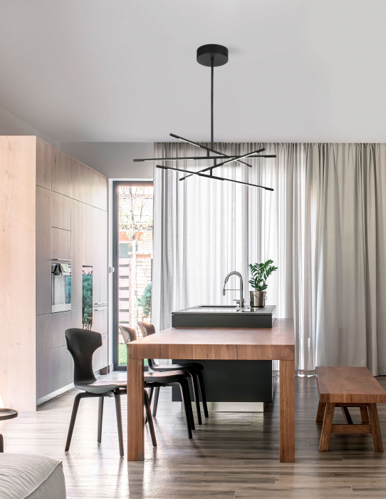 Lustra dimabila aurie/neagra cu bete rotative Rocco 84 cm, iluminare LED, stil minimalist, 9180781 - Novaluce [16]