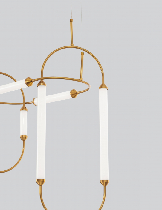 Lustra dimabila aurie retro Palesa 60 cm, metal si sticla, iluminare LED, 9862873 - Novaluce [4]