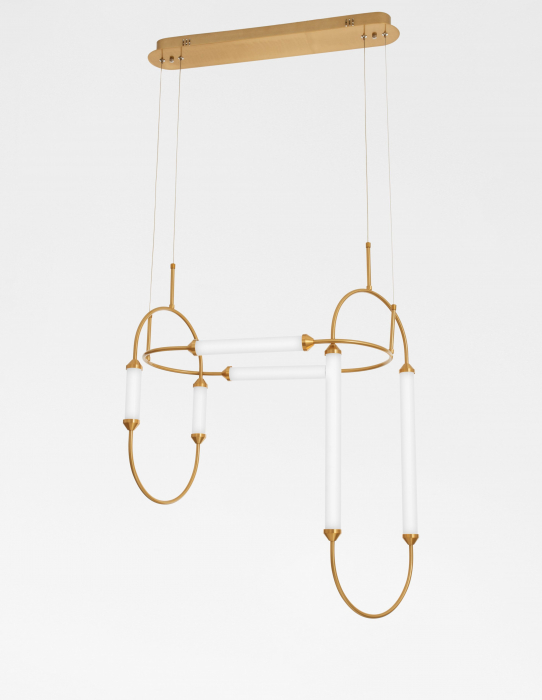 Lustra dimabila aurie retro Palesa 60 cm, metal si sticla, iluminare LED, 9862873 - Novaluce [2]