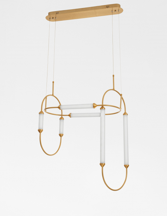 Lustra dimabila aurie retro Palesa 60 cm, metal si sticla, iluminare LED, 9862873 - Novaluce [5]