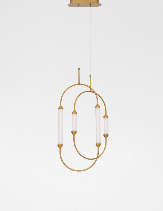 Lustra dimabila aurie retro Palesa Oval 30x70 cm, metal si sticla, iluminare LED, 9862872 - Novaluce [2]