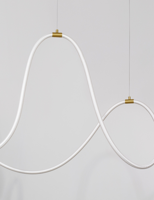 Lustra dimabila Contorsion 150 cm iluminare LED, forma asimetrica tub, design modern, 9082093 - Novaluce [2]