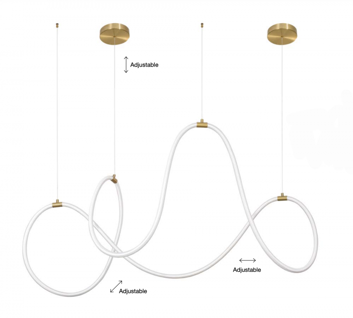 Lustra dimabila Contorsion 150 cm iluminare LED, forma asimetrica tub, design modern, 9082093 - Novaluce [7]