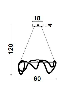 Lustra dimabila Contorsion 60 cm pe suport auriu rotund, forma asimetrica tub LED, 9082092 - Novaluce [5]