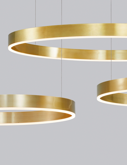 Lustra dimabila inel LED Cheri 60 cm alba/neagra/aurie, design minimalist, 9190640 - Novaluce [4]