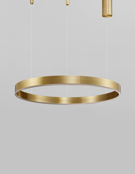 Lustra dimabila inel LED Cheri 60 cm alba/neagra/aurie, design minimalist, 9190640 - Novaluce [2]