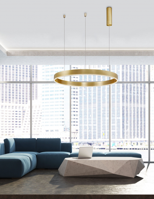 Lustra dimabila inel LED Cheri 80 cm alba/neagra/aurie, design minimalist, 9190748 - Novaluce [18]