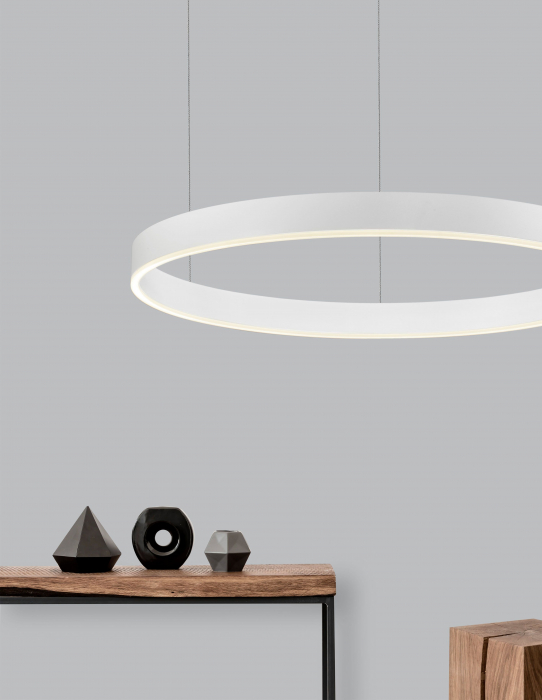 Lustra dimabila inel LED Cheri 80 cm alba/neagra/aurie, design minimalist, 9190748 - Novaluce [5]