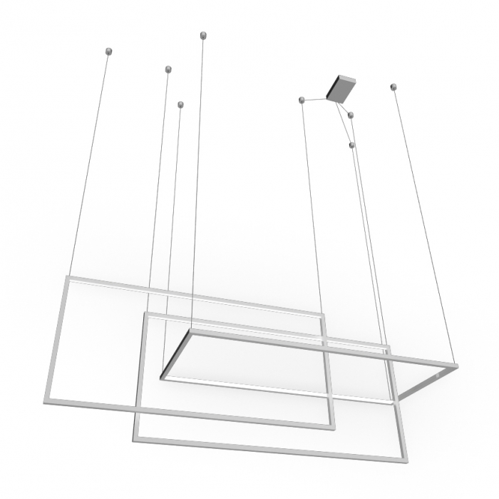 Lustra dimabila LED alba/neagra Tarben 130 cm, dreptunghiuri, design modern, AZ 2914 - Azzardo [2]