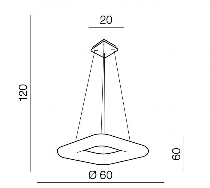Lustra dimabila LED patrata alba Glasco Square, divserse dimensiuni, acril/metal crom, AZ 2666 - Azzardo [5]