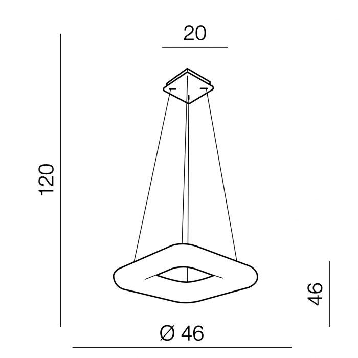 Lustra dimabila LED patrata alba Glasco Square, divserse dimensiuni, acril/metal crom, AZ 2666 - Azzardo [4]