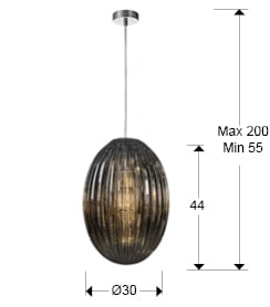 Lustra dimabila lux tip pendul Kati, sticla texturata fumurie/sampanie, Ø 30 cm, inaltime reglabila, 752091 - Schuller [11]