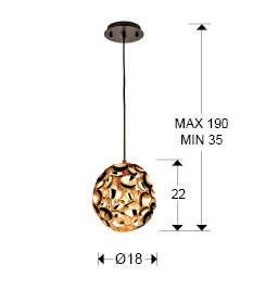 Lustra dimabila moderna aur roz Daria, Ø 18 cm, metal, inaltime reglabila, 266035N - Schuller [3]