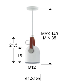 Lustra dimabila neagra/alba tip pendul Emine, metal, detalii piele sintetica, inaltime reglabila, 346011 - Schuller [6]