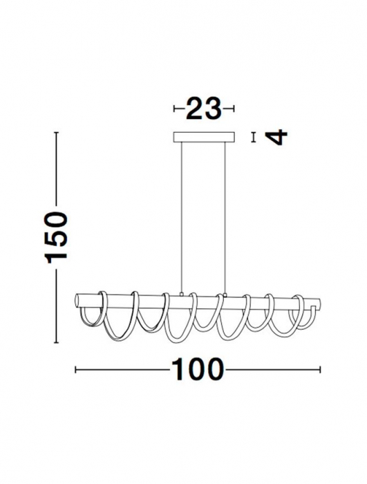 Lustra dimabila premium liniara Eka 100 cm, din lemn si LED spirala acril, 9071010 - Novaluce [6]