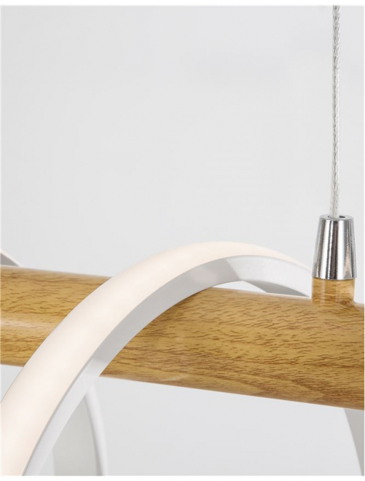 Lustra dimabila premium liniara Eka 100 cm, din lemn si LED spirala acril, 9071010 - Novaluce [5]