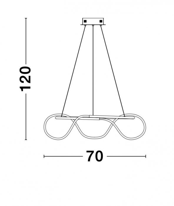 Lustra dimabila rotunda Flex 70 cm tub LED flexibil, suport metalic auriu, 9548104 - Novaluce [5]