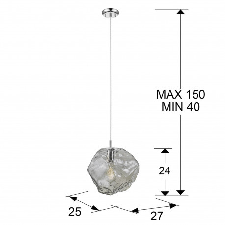 Lustra dimabila tip pendul Katari sticla forma neregulata, inaltime reglabila, 213111 - Schuller [2]