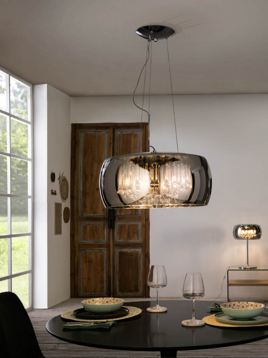 Lustra dimabila tip pendul lux crom Paloma Ø 50 cm, din sticla, inaltime reglabila, 508111D - Schuller [2]
