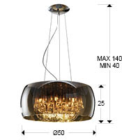 Lustra dimabila tip pendul lux crom Paloma Ø 50 cm, din sticla, inaltime reglabila, 508111D - Schuller [3]