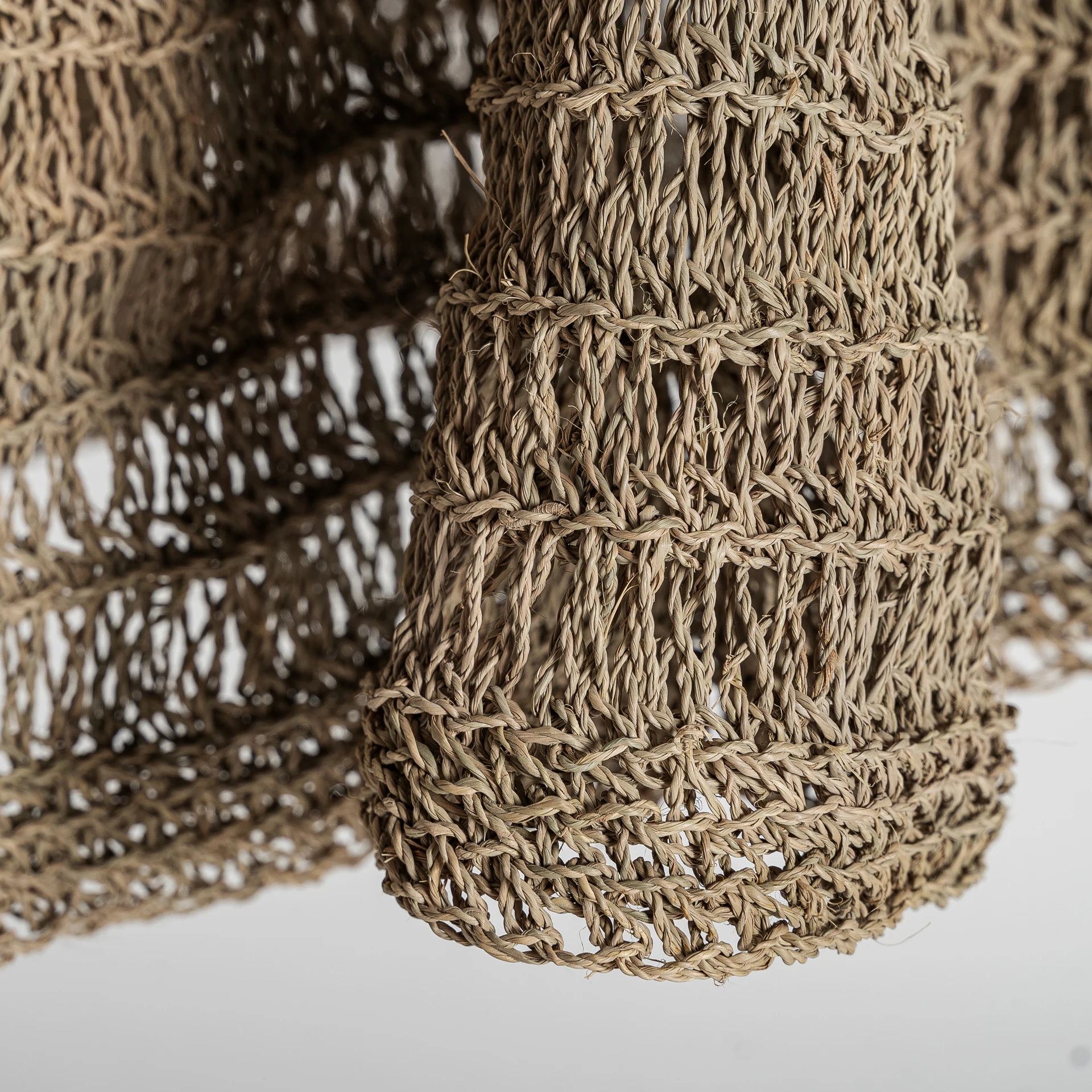 Lustra din Fibra Naturala, Maro, 58x58x85 cm, Stil Boho - VicalHome 35350 [15]