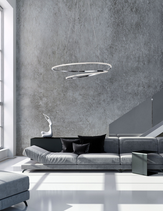 Lustra eleganta alba/crom Jorun Ø56 cm, iluminare LED, forma rotunda, 8101201 - Novaluce [4]