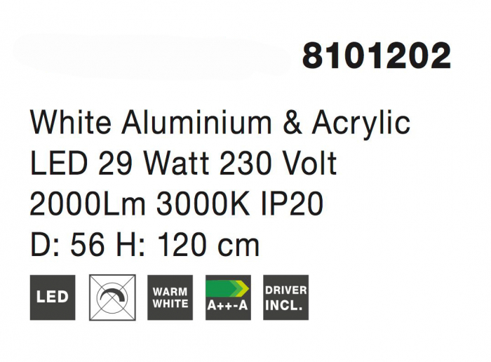Lustra eleganta alba/crom Jorun Ø56 cm, iluminare LED, forma rotunda, 8101201 - Novaluce [10]