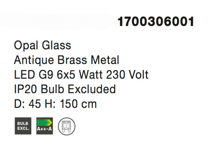 Lustra eleganta aurie Pallav 6xG9, metal/globuri albe sticla, design lux, 1700306001 - Novaluce [4]