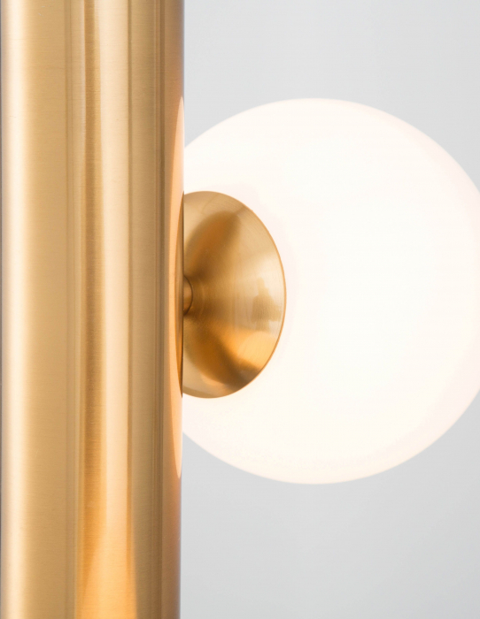 Lustra eleganta aurie Pallav Alto 3xG9, metal/globuri albe sticla, design lux, 9724581 - Novaluce [3]