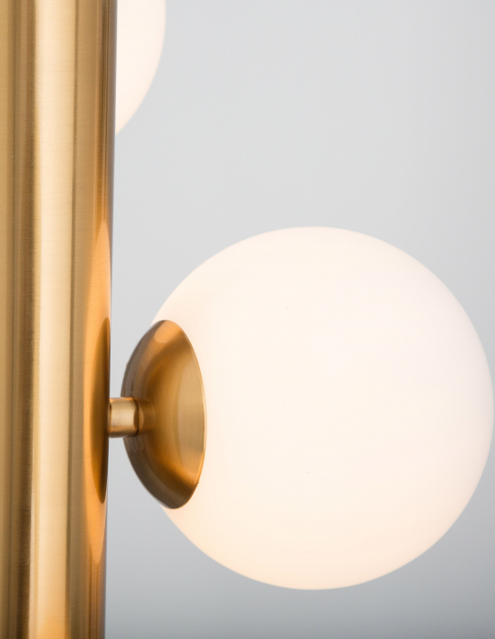 Lustra eleganta aurie Pallav Alto 5xG9, metal/globuri albe sticla, design lux, 9724582 - Novaluce [6]