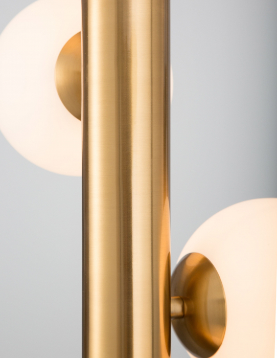 Lustra eleganta aurie Pallav Alto 5xG9, metal/globuri albe sticla, design lux, 9724582 - Novaluce [4]