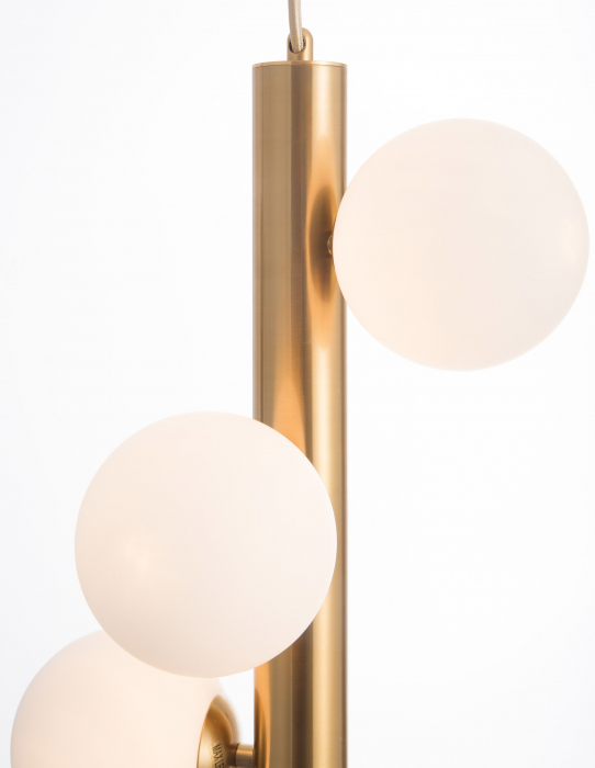 Lustra eleganta aurie Pallav Alto 5xG9, metal/globuri albe sticla, design lux, 9724582 - Novaluce [3]