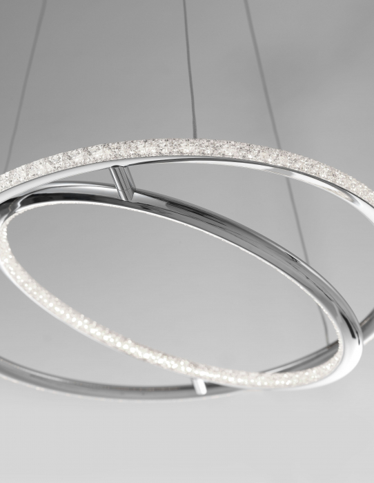 Lustra eleganta crom cu cristale Abiram Ø45 cm, doua piese tip inel LED ajustabile, 8107402 - Novaluce [3]