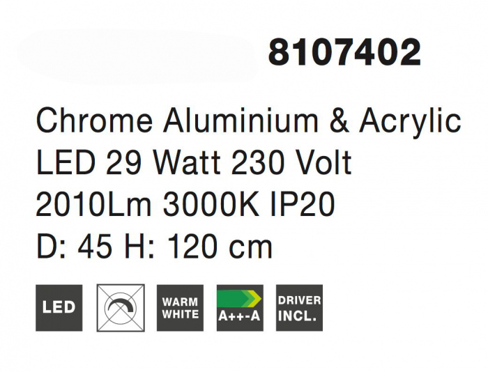Lustra eleganta crom cu cristale Abiram Ø45 cm, doua piese tip inel LED ajustabile, 8107402 - Novaluce [6]