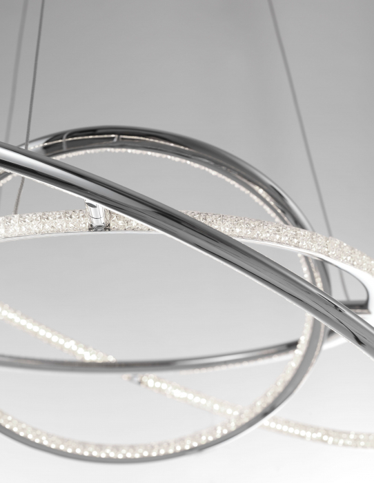 Lustra eleganta crom cu cristale Abiram Ø60 cm, trei piese tip inel LED ajustabile, 8107401 - Novaluce [3]