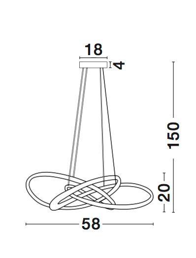 Lustra eleganta LED forma bucla Mebo 58 cm alba/neagra, design modern, 9007801 - Novaluce [2]