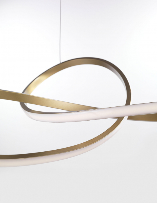 Lustra eleganta premium Loop aurie/alba Ø72 cm, forma bucla design modern, 1701101002 - Novaluce [2]
