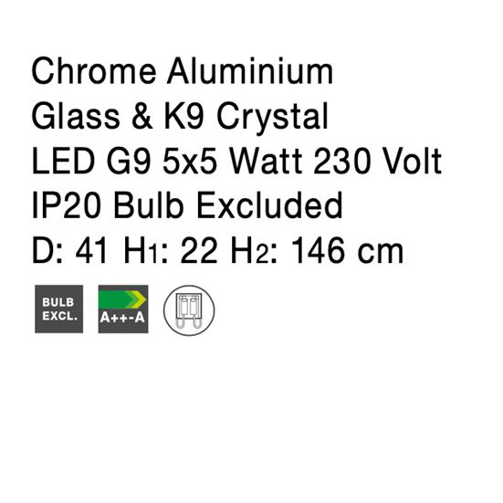 Lustra eleganta rotundă lux cu cristale Monti, din sticla, Ø 41 cm, 9046505 - Novaluce [5]