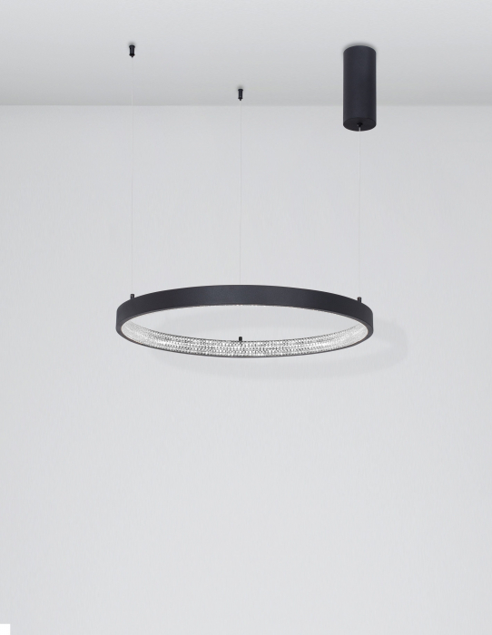 Lustra eleganta rotunda neagra cu cristale Draha Ø40/60/80/110 cm, LED dimabil, 9865110 - Novaluce [14]
