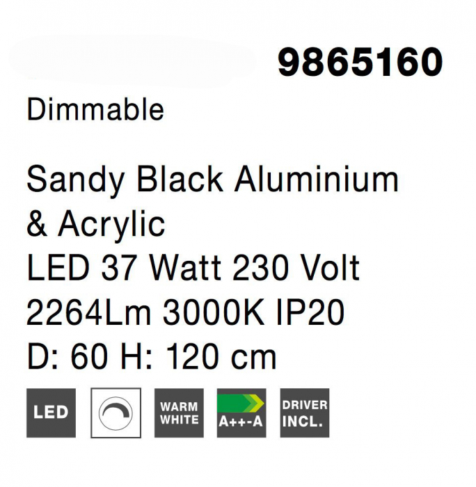 Lustra eleganta rotunda neagra cu cristale Draha Ø40/60/80/110 cm, LED dimabil, 9865110 - Novaluce [17]