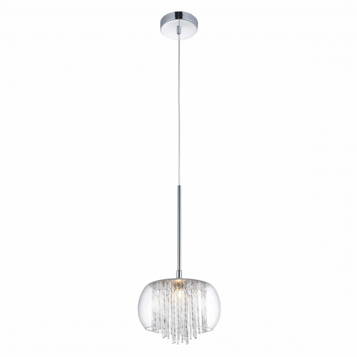 Lustra extravaganta Kass Ø 40/Ø 50, abajur sticla transparenta, detalii bare aluminiu spirala, 8 becuri, AZ 0999 - Azzardo [10]