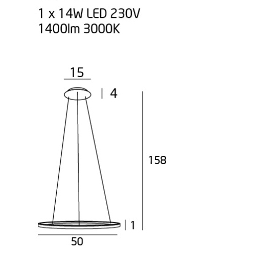 Lustra finisaj cupru iluminare LED Senia Ø 50 cm metal/acril inaltime reglabila, P0243 - Maxlight [2]