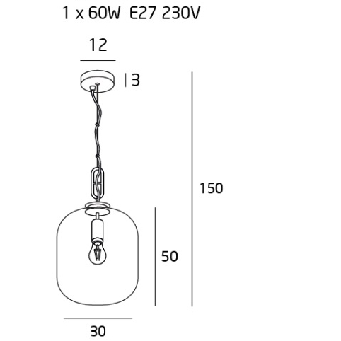 Lustra finisaj sampanie tip pendul Jeremi Ø 30 cm metal/sticla, inaltime reglabila, P0299 - Maxlight [2]