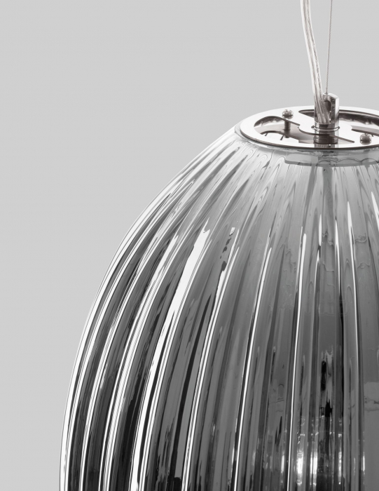 Lustra forma ou Egg 30x47 cm sticla alba/fumurie/galbena, design retro, 9190031 - Novaluce [3]