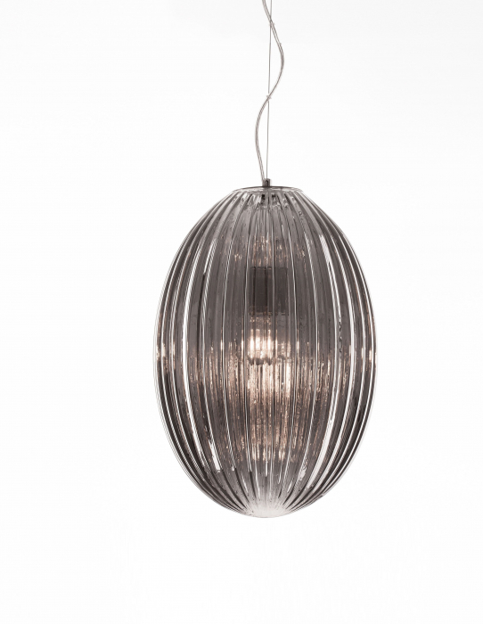 Lustra forma ou Egg 30x47 cm sticla alba/fumurie/galbena, design retro, 9190031 - Novaluce [2]