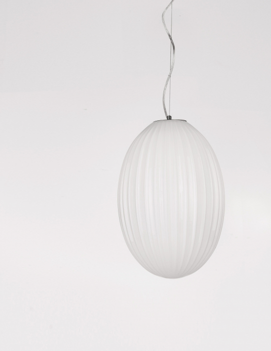 Lustra forma ou Egg 30x47 cm sticla alba/fumurie/galbena, design retro, 9190031 - Novaluce [16]