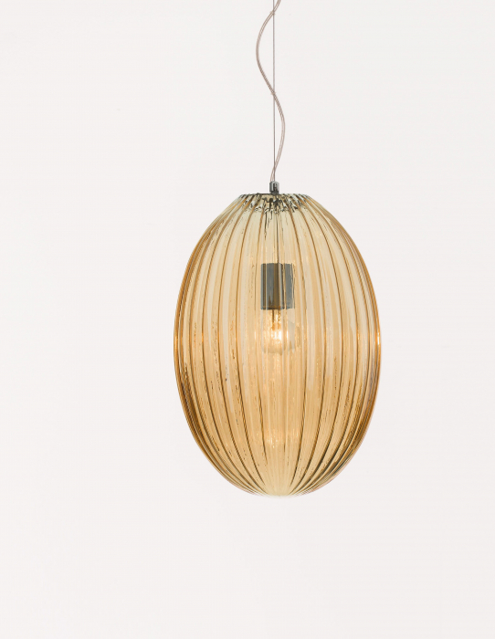 Lustra forma ou Egg 30x47 cm sticla alba/fumurie/galbena, design retro, 9190031 - Novaluce [10]