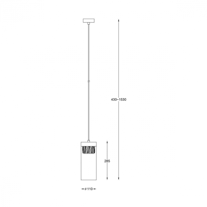 Lustra pendul cilindrica neagra GEM Ø11 cm cu cristale, sticla transparenta/metal, 003064-011294 - Zumaline [3]