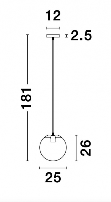 Lustra glob sticla transparent Levi Gold Ø25/30 cm, metal auriu, 1xE27, 9416925 - Novaluce [6]